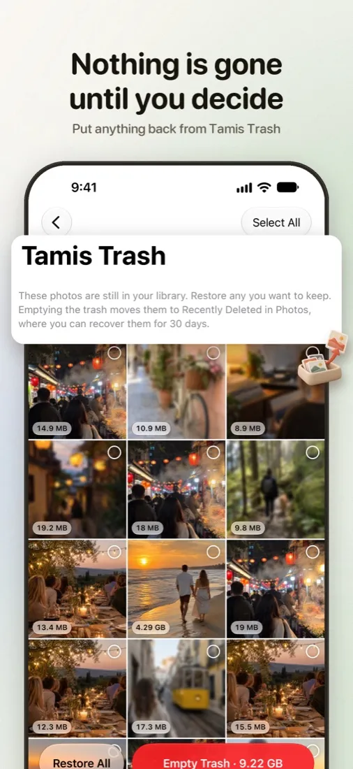 Tamis Trash, where removed items can be restored